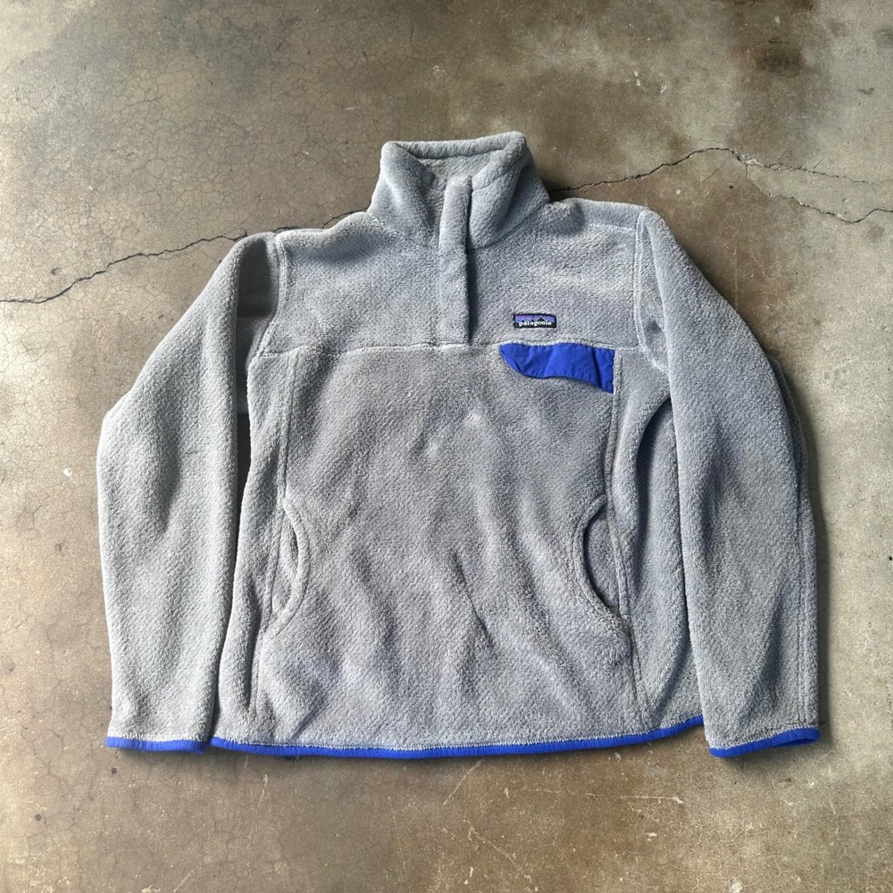 Patagonia Re-Tool Snap-T Pullover Women L Gray Excellent Fleece 25442